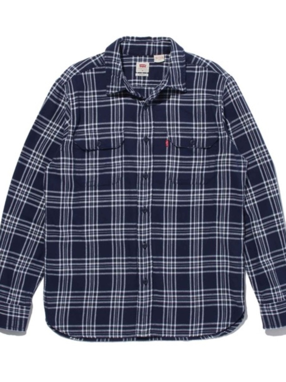 LEVI’S worker flannel blue plaid button up